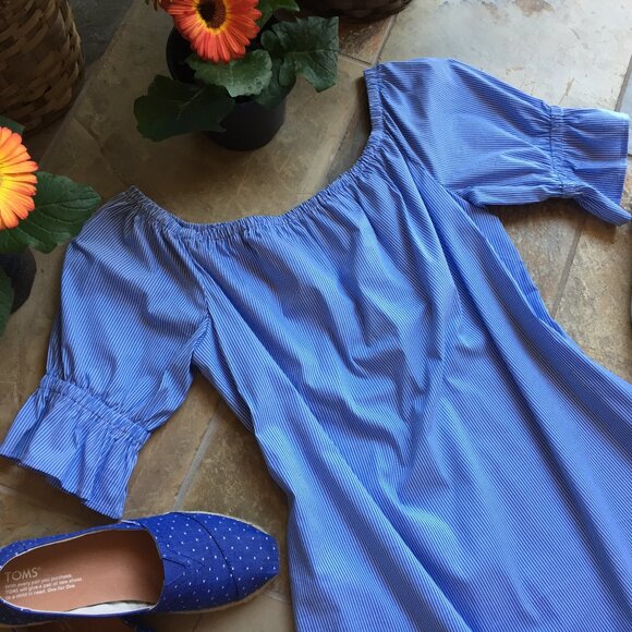 1. State Off-Shoulder Peasant-Style Boho Dress (NEW) - Picture 4 of 12